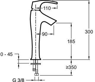 Смеситель для раковины Jacob Delafon SYMBOL E19774-CP высокий